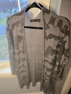 RDI Men's Gray Camouflage Open-Front Cardigan